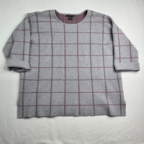 Tahari Sweaters - Tahari Sweater Womens 3XL Windowpane Plaid Pullover Long Sleeve Plus Size Top 3X